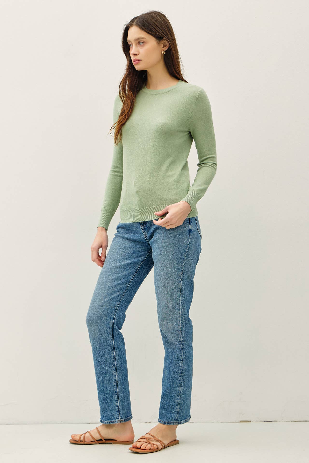 Be Cool - NEW COLOR-VISCOSE CREW NECK SOFT KNIT SWEATER : Ivory / L