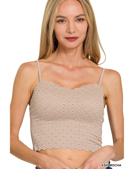 Seamless Lace Bralette with Bra Pads