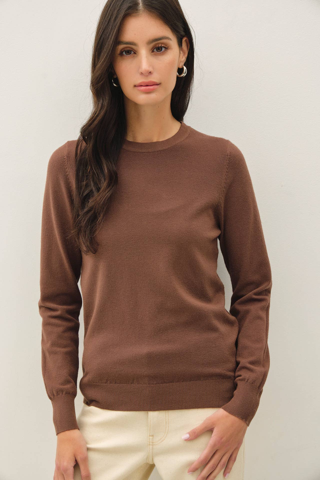 Be Cool - NEW COLOR-VISCOSE CREW NECK SOFT KNIT SWEATER : Ivory / L