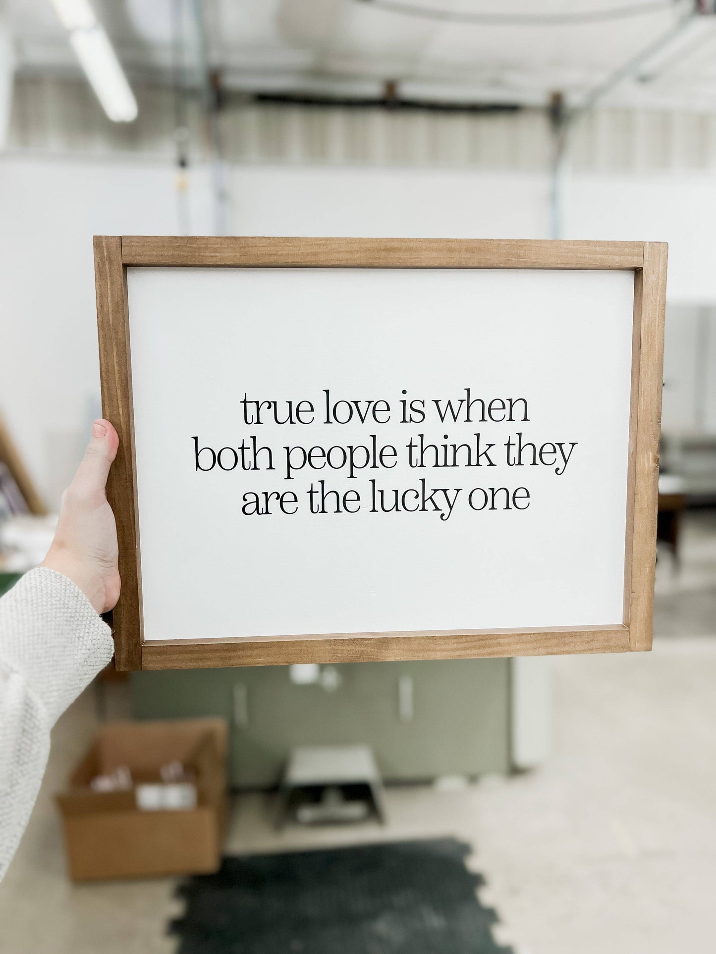 True Love Is When Both People: 17x13" / Dark Walnut / White
