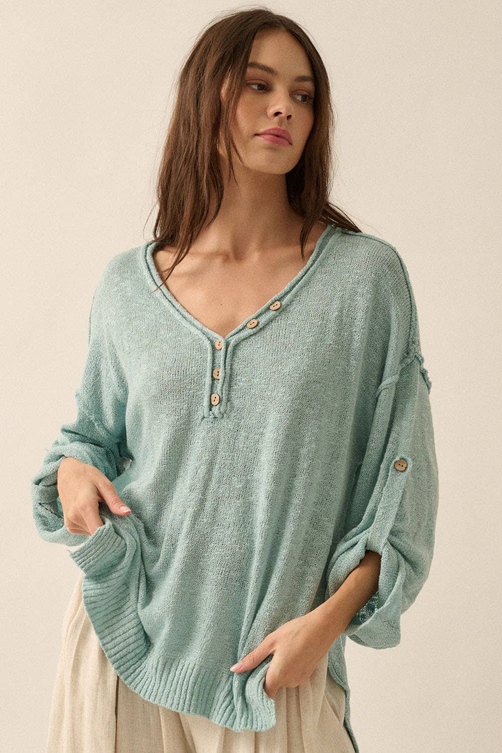 Lightweight Henley Sweater