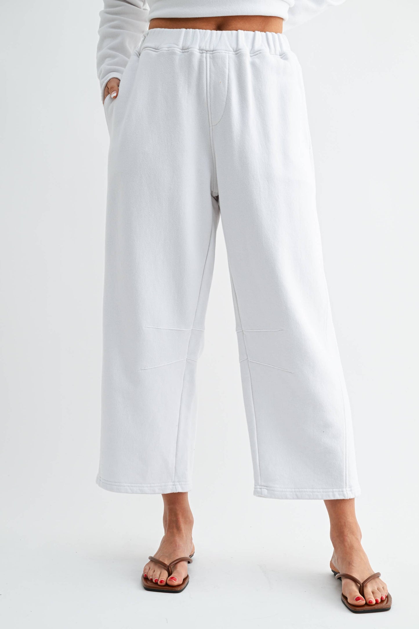 Malibu Air Cotton Barrel Lounge Pants: White