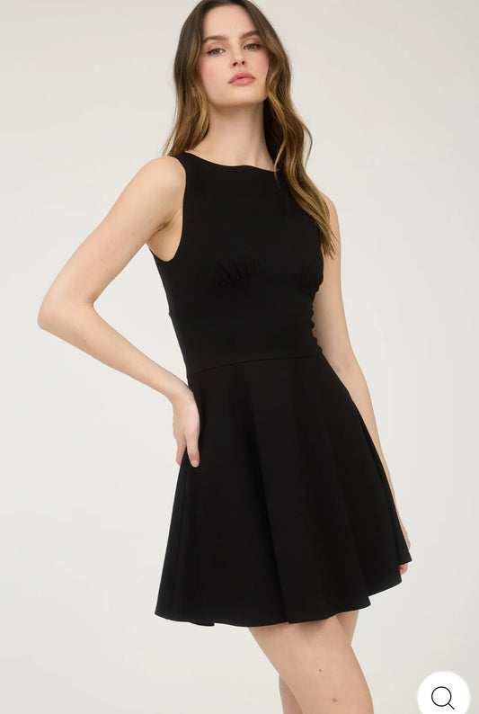 Black Flare Mini Dress