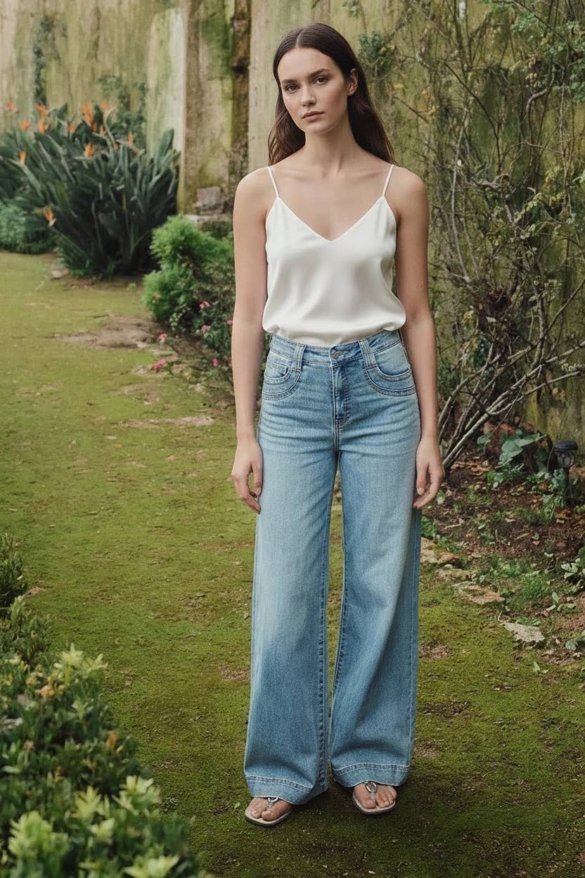 ARTEMIS VINTAGE - TUMMY CONTROL HIGH RISE A LINE WIDE LEG JEAN: 11 (29)