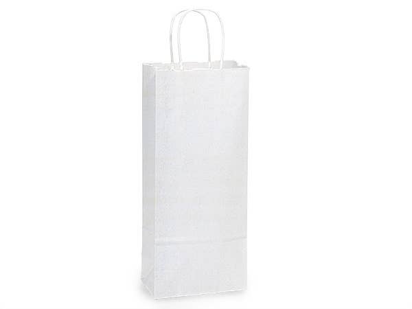 Nashville Wraps - White Kraft Retail Paper Shopping Bags: 100 Pack / Junior 8x5x8"