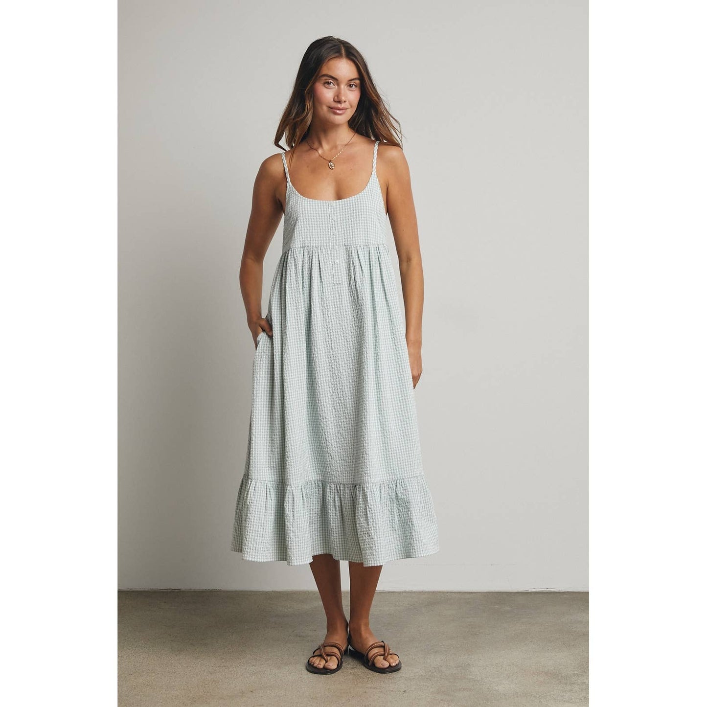 Gingham Midi Dress