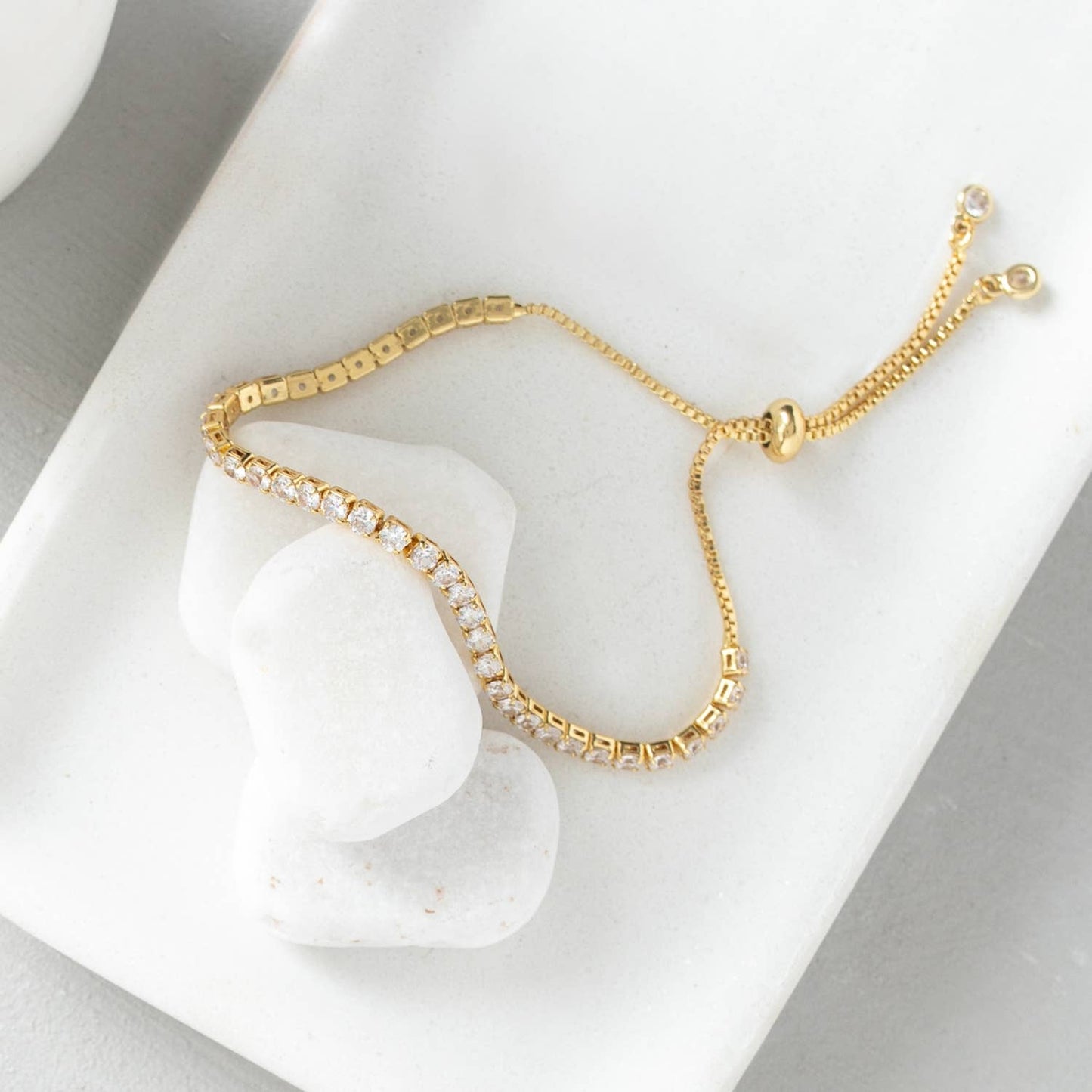 Splendid Iris - Pulley Tennis Bracelet: Gold / 3mm