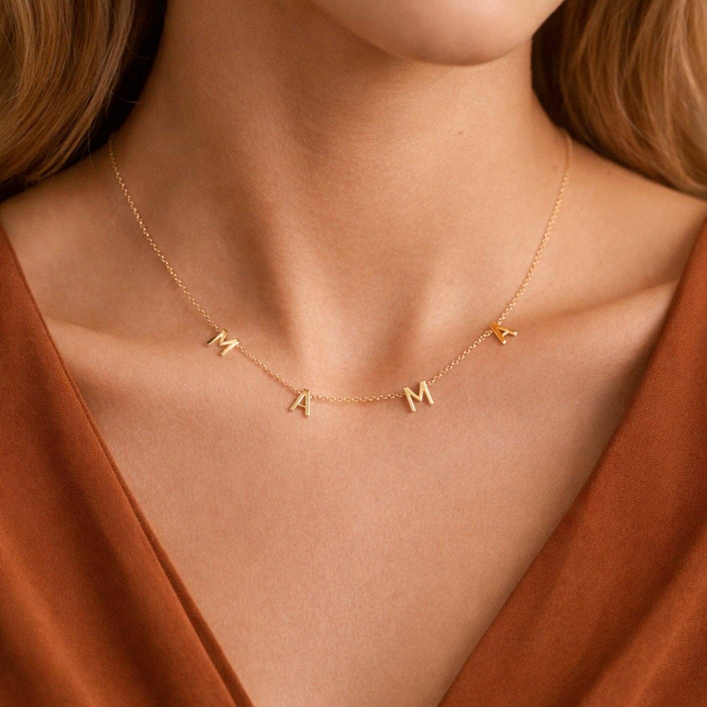 18K Gold Plated Waterproof Stainless Steel Mama Necklace