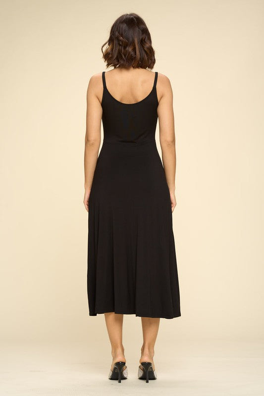 Adjustable Strap Solid Knit Dress