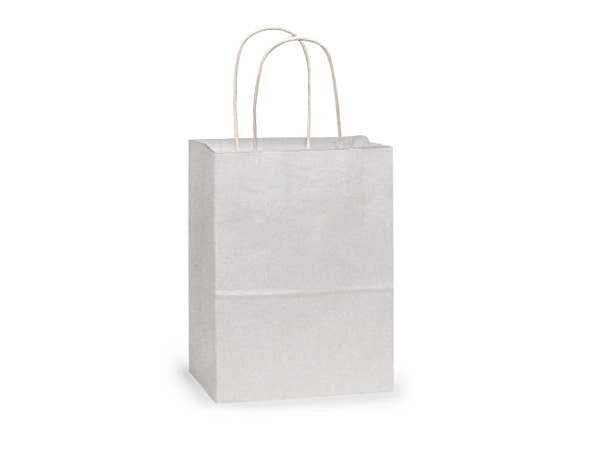 Nashville Wraps - White Kraft Retail Paper Shopping Bags: 100 Pack / Junior 8x5x8"