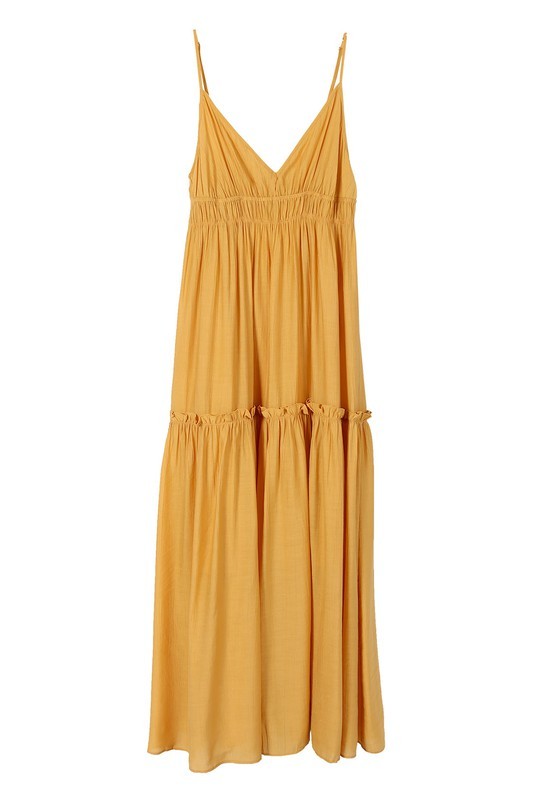 Low Cut Mustard Yellow Tank Dress
