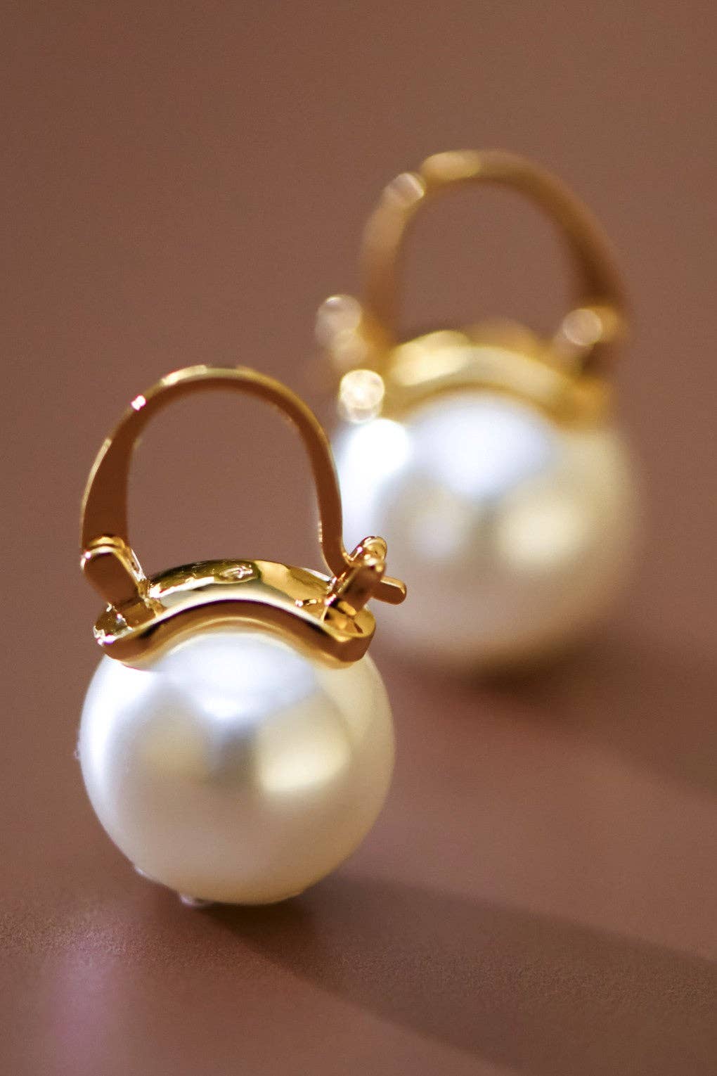 18K Gold PVD Plated Stainless Steel Pearl Drop Earrings