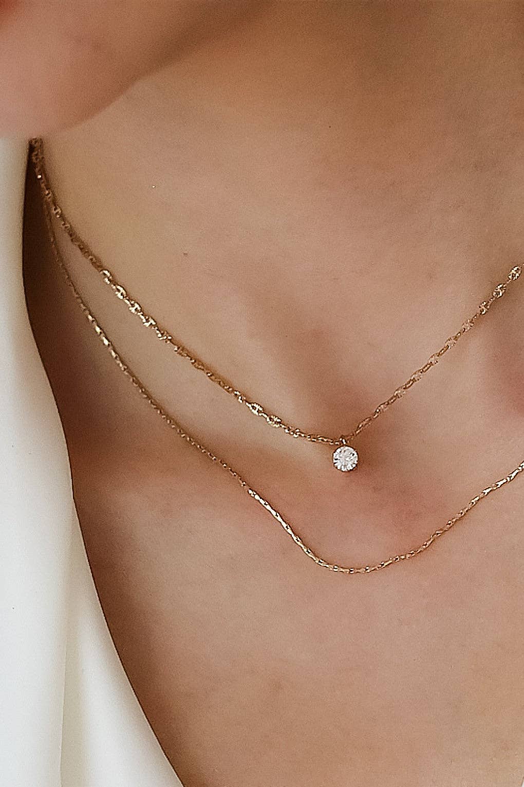18K Gold Dipped Stainless Steel Layered Chain Necklace
