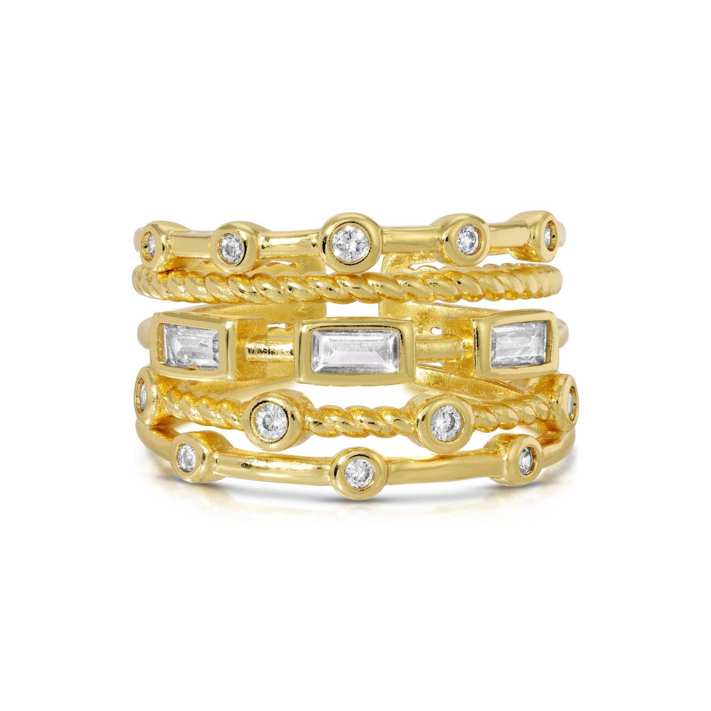 Splendid Iris - Layered Statement Ring: Gold