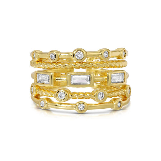 Splendid Iris - Layered Statement Ring: Gold