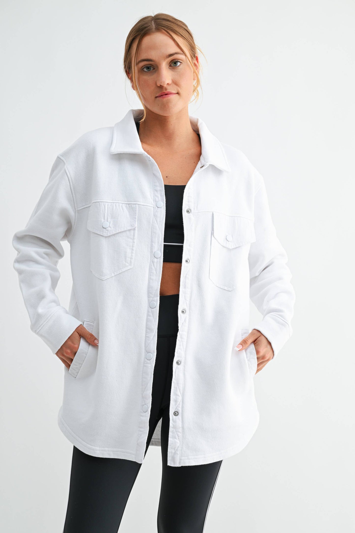 Malibu Evergreen Shacket: White
