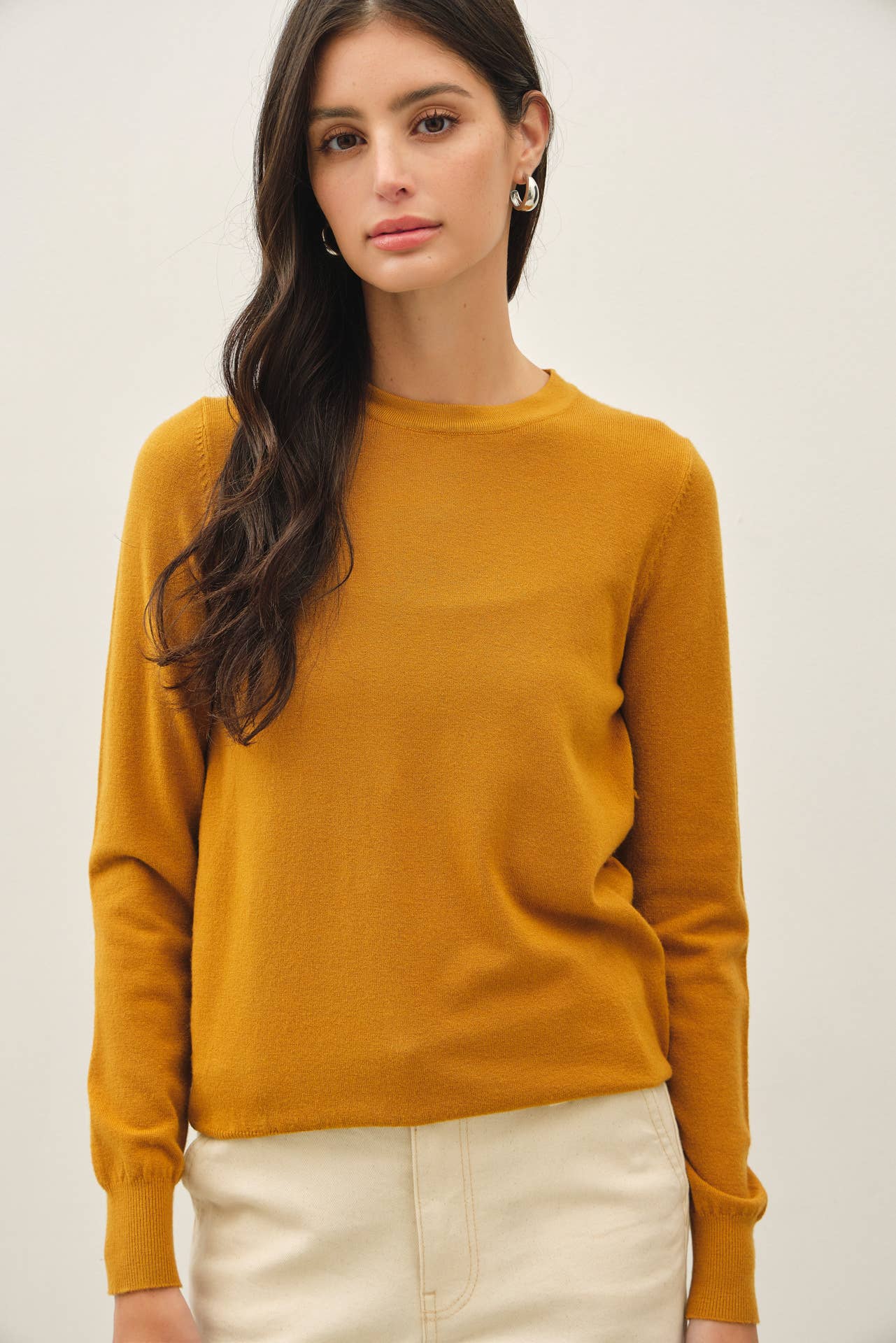 Be Cool - NEW COLOR-VISCOSE CREW NECK SOFT KNIT SWEATER : Ivory / L