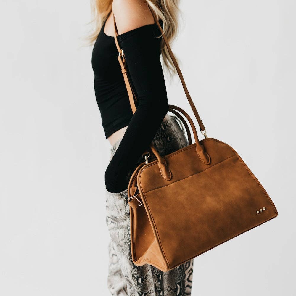 Nirvana Nubuck Tote: Camel