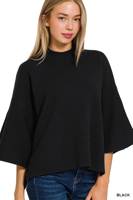 Viscose Bell Sleeve Sweater