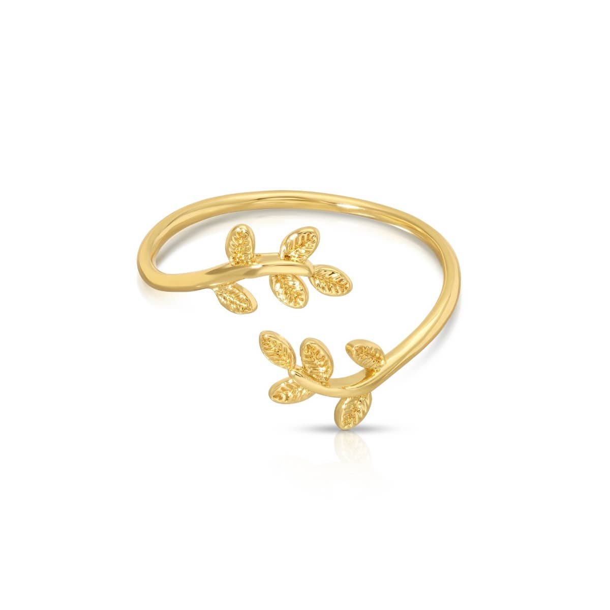 Splendid Iris - Adjustable Leaf Ring: Gold