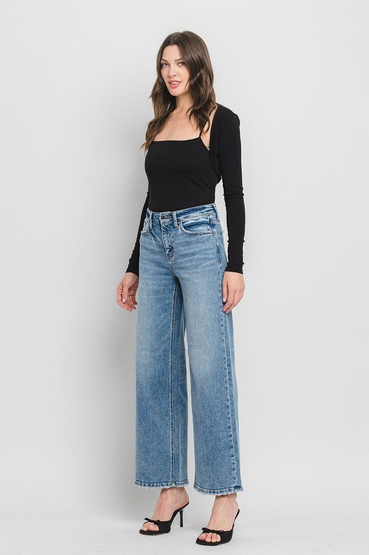 Flying Monkey - High Rise Full Length Wide Leg Jeans