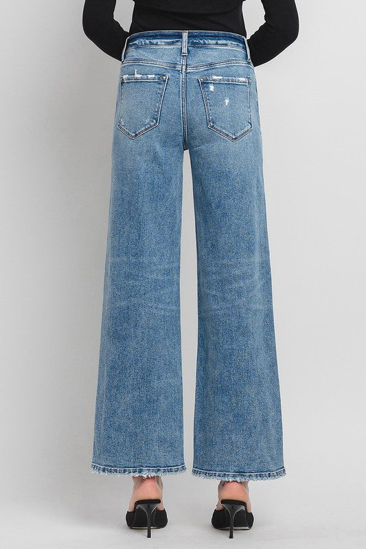 Flying Monkey - High Rise Full Length Wide Leg Jeans