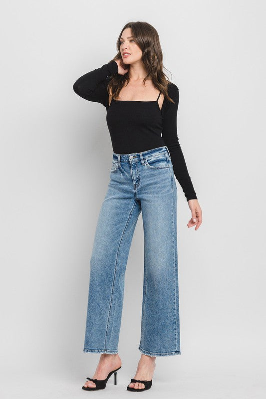 Flying Monkey - High Rise Full Length Wide Leg Jeans