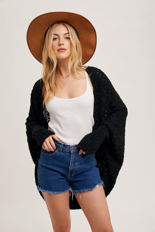 Chunky Popcorn Knit Cardigan