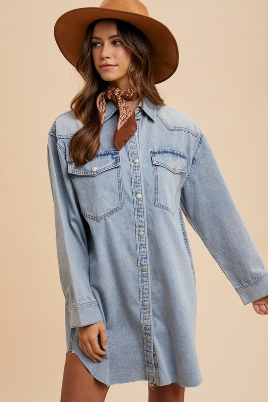 Denim Button Down Shirt Dress