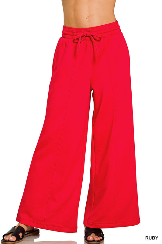 Scuba Drawstring Wide Leg Pants