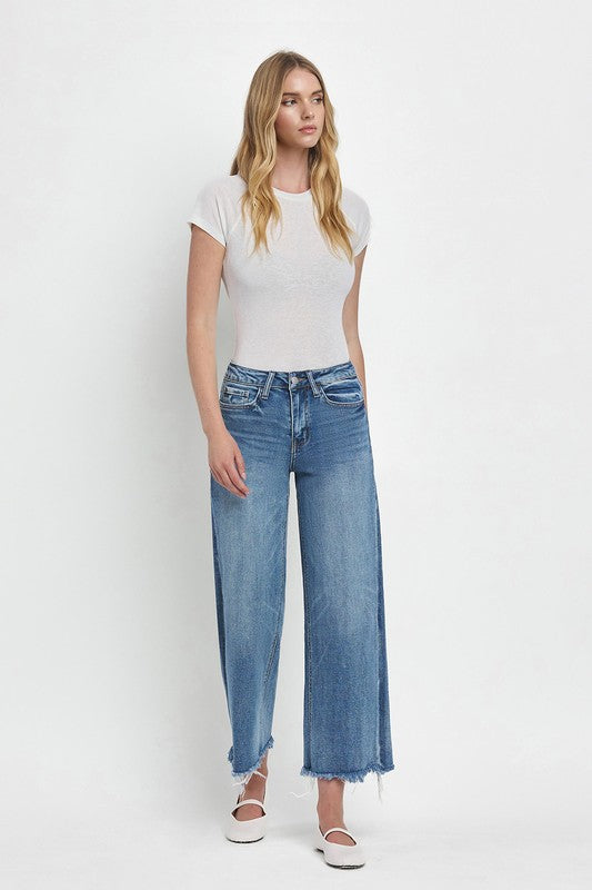 Flying Monkey - High Rise Crop Wide Leg Jeans