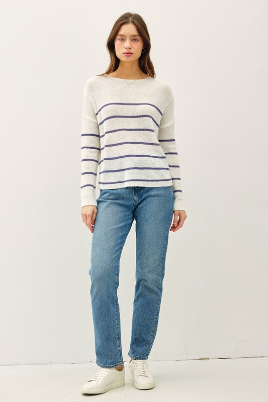 Striped Lightweight Knit Sweater