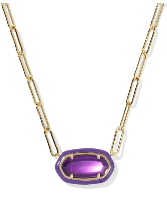 Elisa Enamel Frame Paperclip Necklace