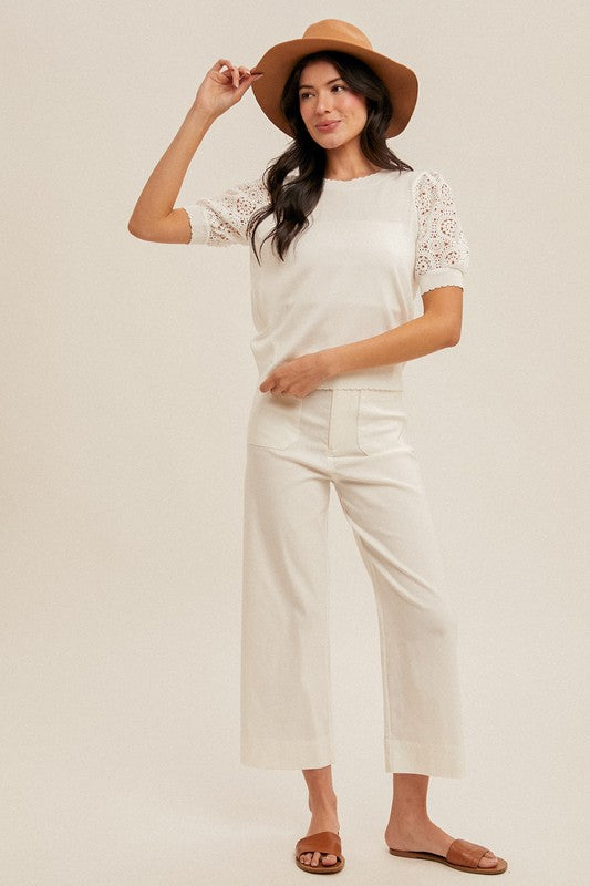4-Way Stretch Wide Leg Pants