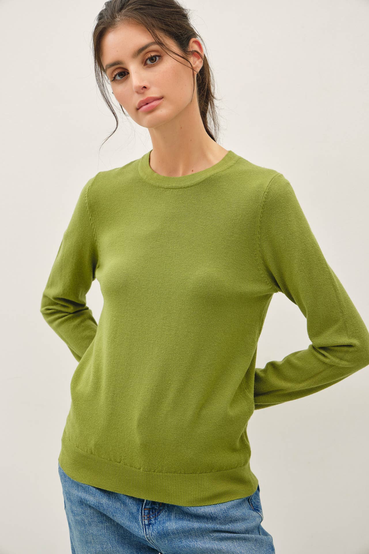 Be Cool - NEW COLOR-VISCOSE CREW NECK SOFT KNIT SWEATER : Ivory / L