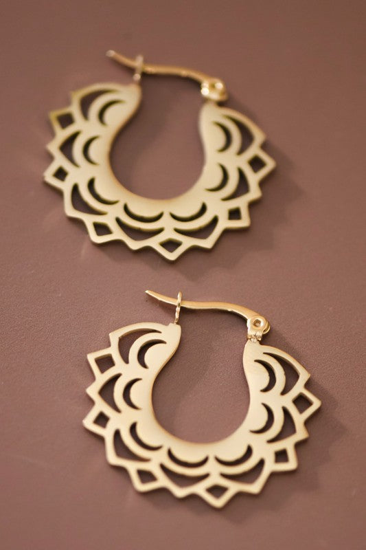 18k Waterproof Non-tarnish Stainless Steel Hoops