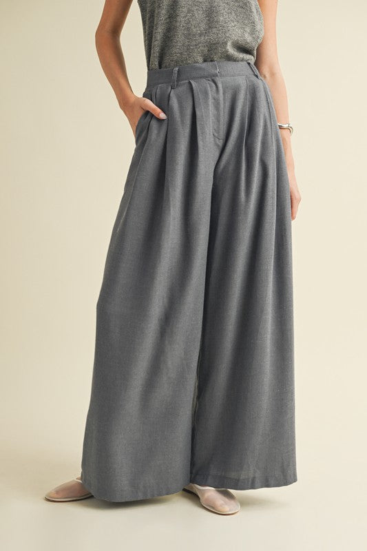 Pintuck Straight Pants