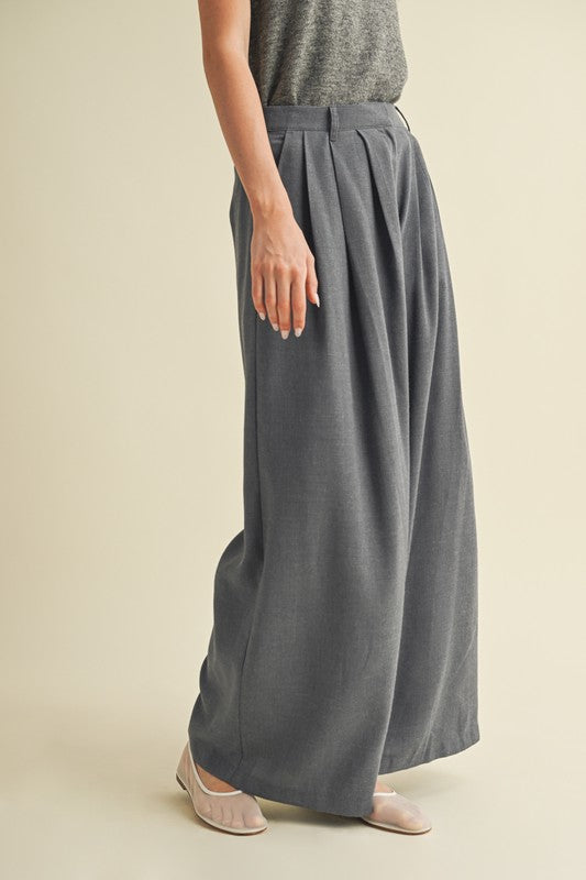 Pintuck Straight Pants