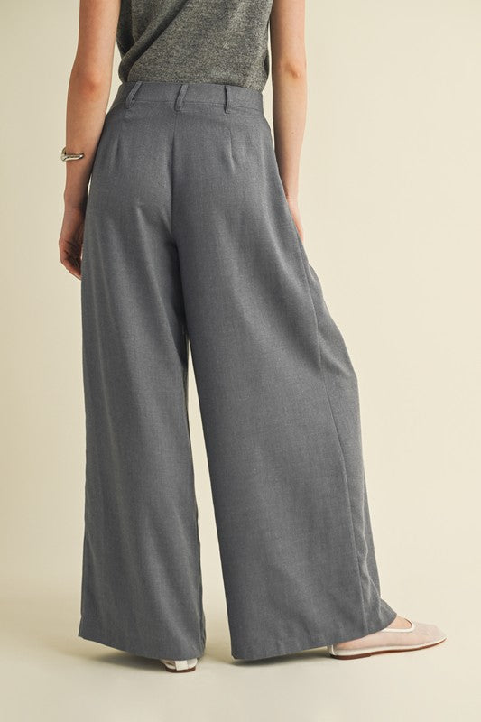 Pintuck Straight Pants