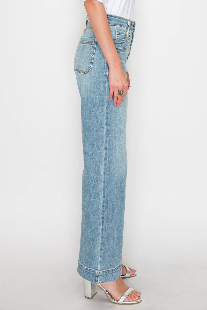 ARTEMIS VINTAGE - TUMMY CONTROL HIGH RISE A LINE WIDE LEG JEAN: 11 (29)