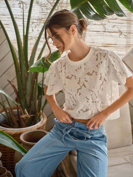 Lace Floral T-Shirt