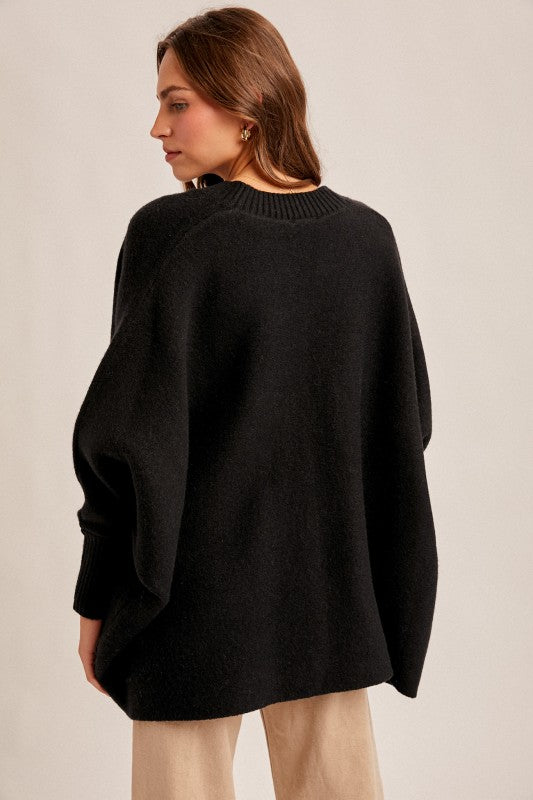 Dolman Sleeve Open Hoodie Cardigan With Pocket