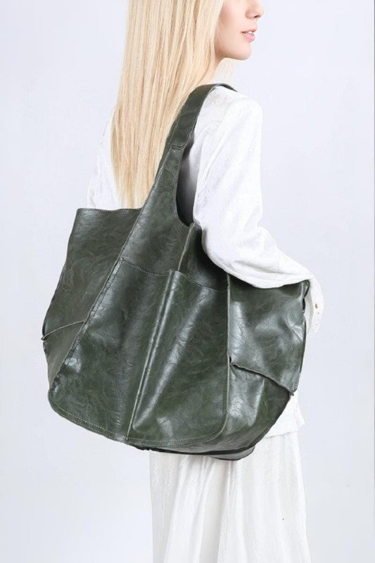Oversize Large Capacity Soft Vegan Leather Bag