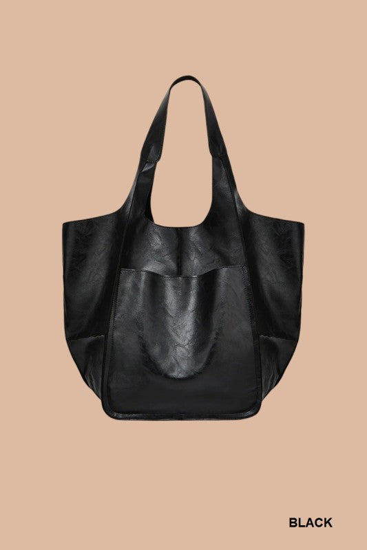 Oversize Large Capacity Soft Vegan Leather Bag
