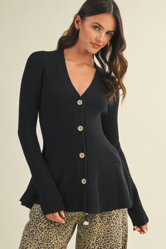 V Neck Hourglass Sweater Cardigan