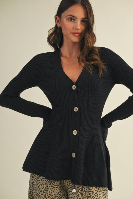 V Neck Hourglass Sweater Cardigan