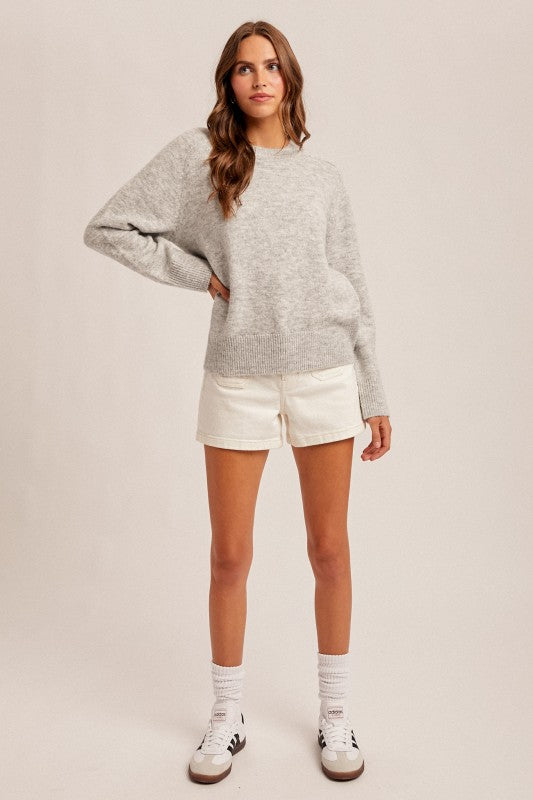 Crew Neck Relaxed Fit Everyday Essential Sweater