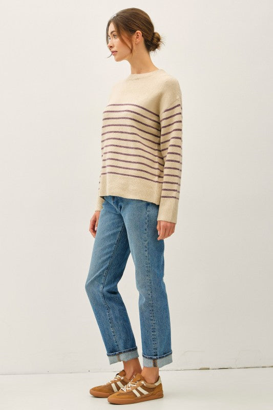 Wool Blend Minimal Striped Sweater