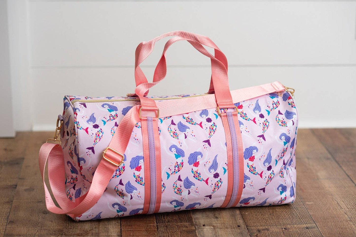 Kids Pink & Purple Mermaid Weekender Travel Bag