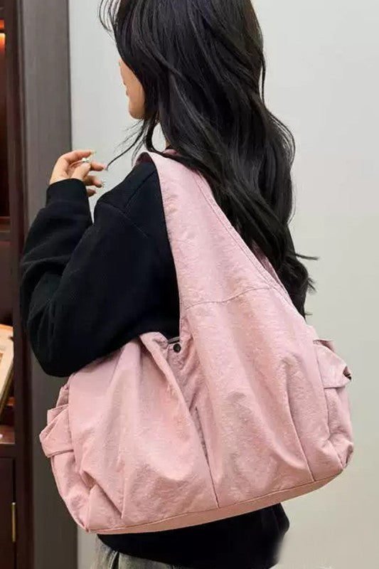 Carry All Pleated Draped Shoulder Tote Bag